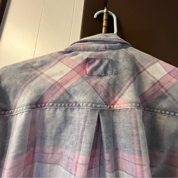 Rails Hunter Plaid Flannel Button Down Shirt Storm Pink Cloud Wash Pocket L - Picture 8 of 9